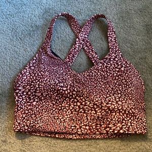 Red and Purple Criss-Cross Bra Exercise Top